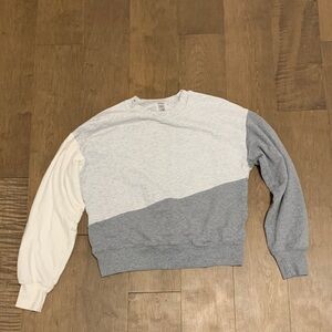 Gray and Cream Women's Colorblock Sweater